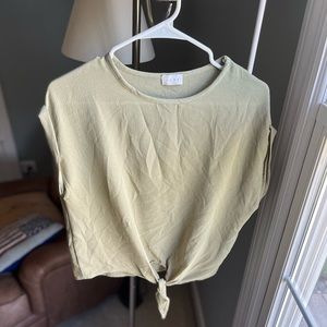 Luxe short sleeve tie bottom blouse in soft green shade size is M pre loved